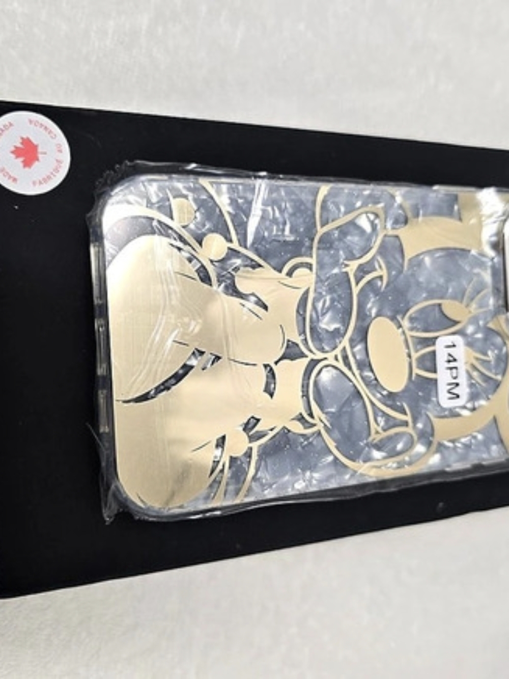 iPhone 14 Pro Max Clear & Gold Floral Phone Case